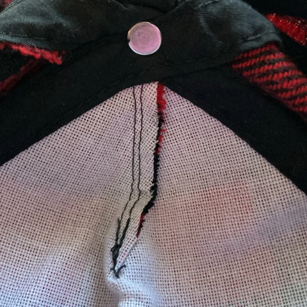 Child’s Red Black Buffalo Plaid Suede Baseball Cap Adjustable